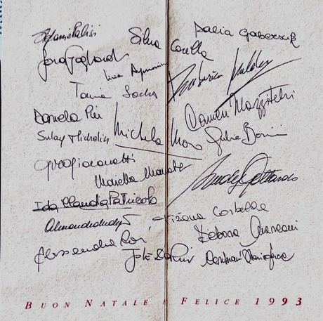 Fininvest: biglietto di Natale dell’Ufficio Stampa di Canale 5, 1993